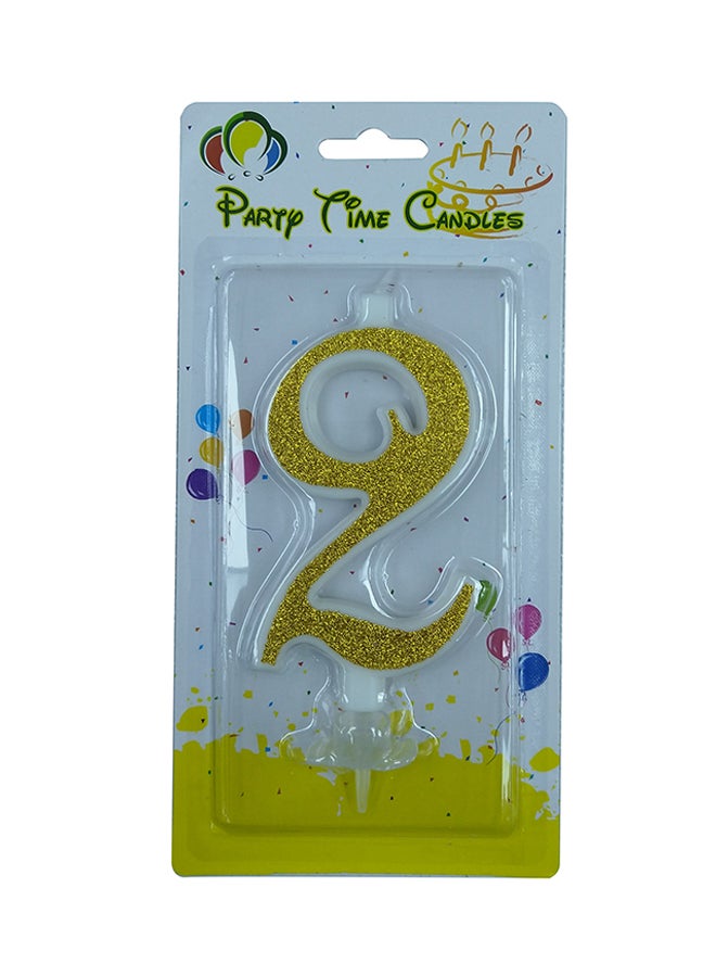 Party Time Numeric 2 Birthday Candle