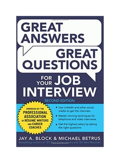Great Answers, Great Questions For Your Job Interview Paperback English by Jay Block - 8/11/2014 