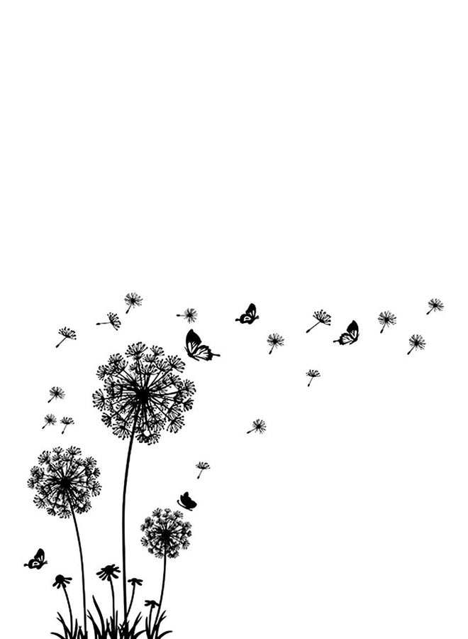 Dandelion PVC Wall Sticker Black 60x90cm