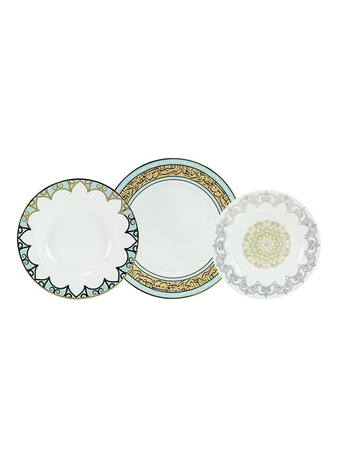 لا ميسا طقم أدوات مائدة مكوّن من 18 قطعة أبيض/أخضر - Image 2