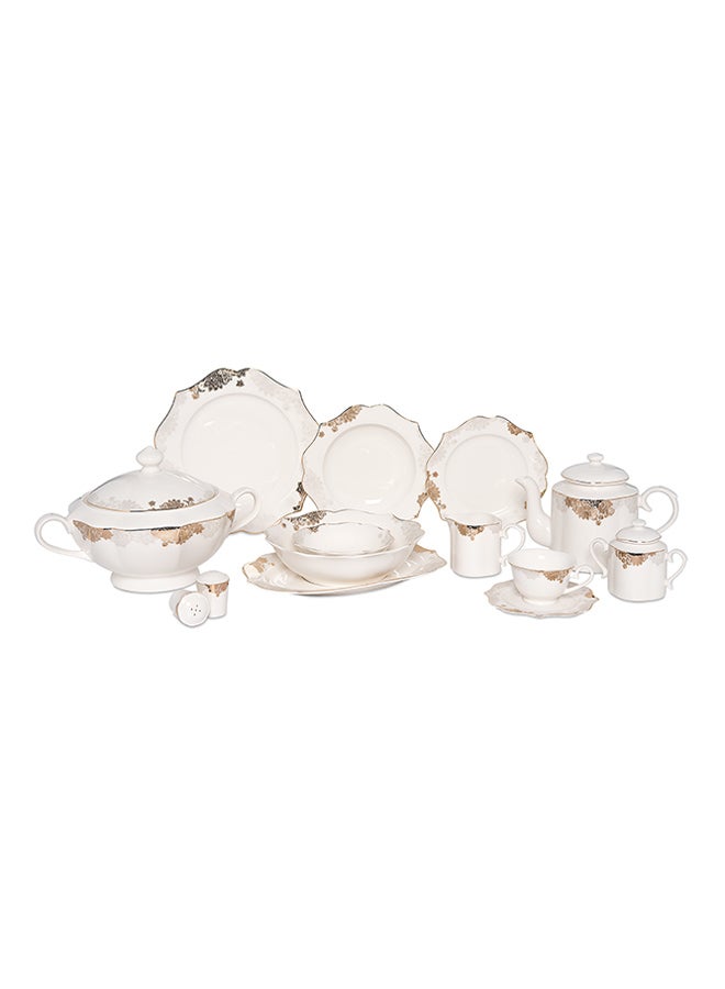 La Mesa 47-Piece Dinnerware Set Gold/White  - Image 1