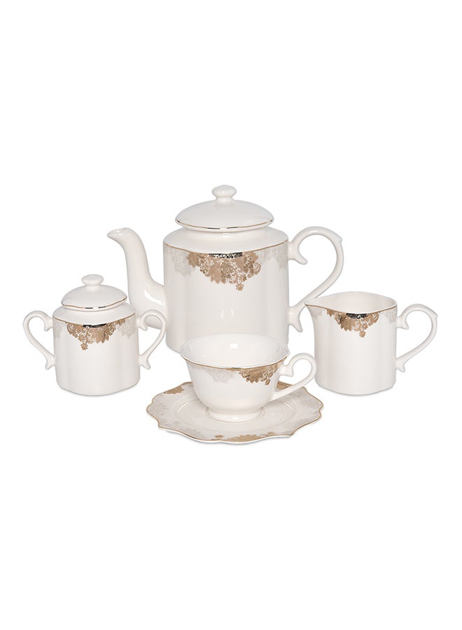 La Mesa 47-Piece Dinnerware Set Gold/White  - Image 3