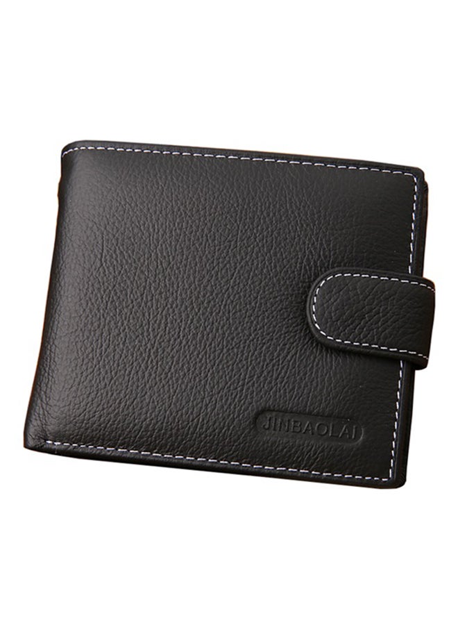 JINBAOLAI - Bi-Fold Leather Wallet Black - Image 1