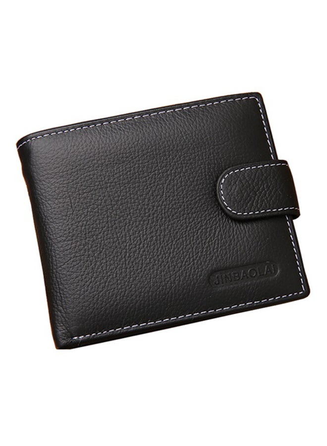 JINBAOLAI - Bi-Fold Leather Wallet Black - Image 1