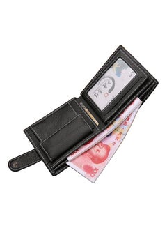 JINBAOLAI Bi-Fold Leather Wallet Black  - Image 4