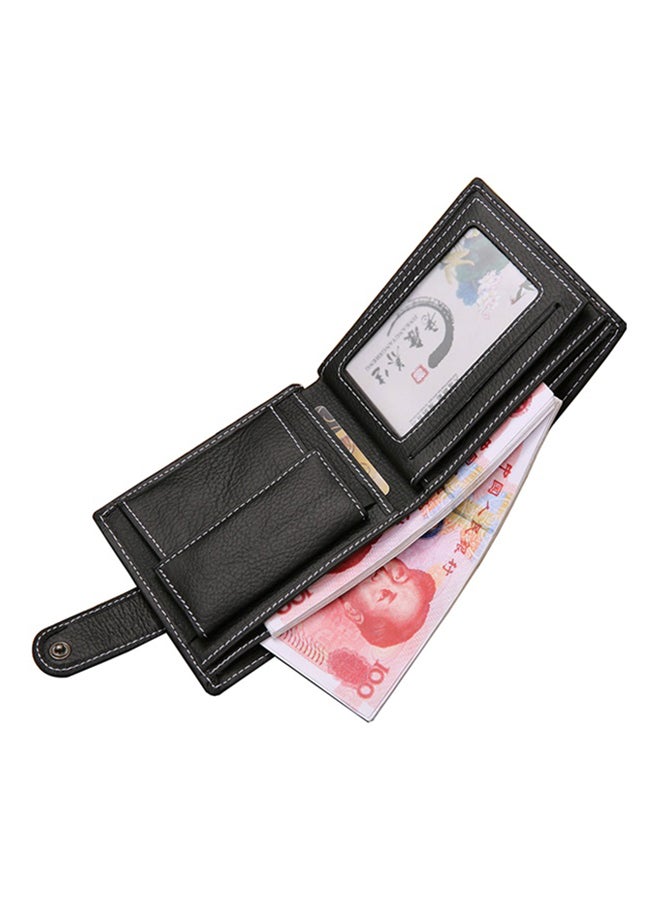 JINBAOLAI - Bi-Fold Leather Wallet Black - Image 1