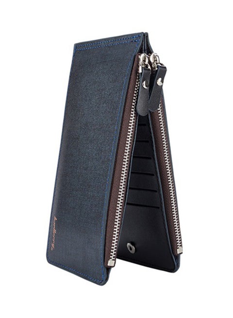Slim Bi-Fold PU Leather Wallet Blue