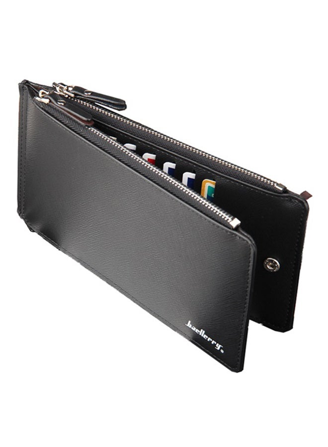 baellerry - Slim Bi-Fold PU Leather Wallet Black - Image 1