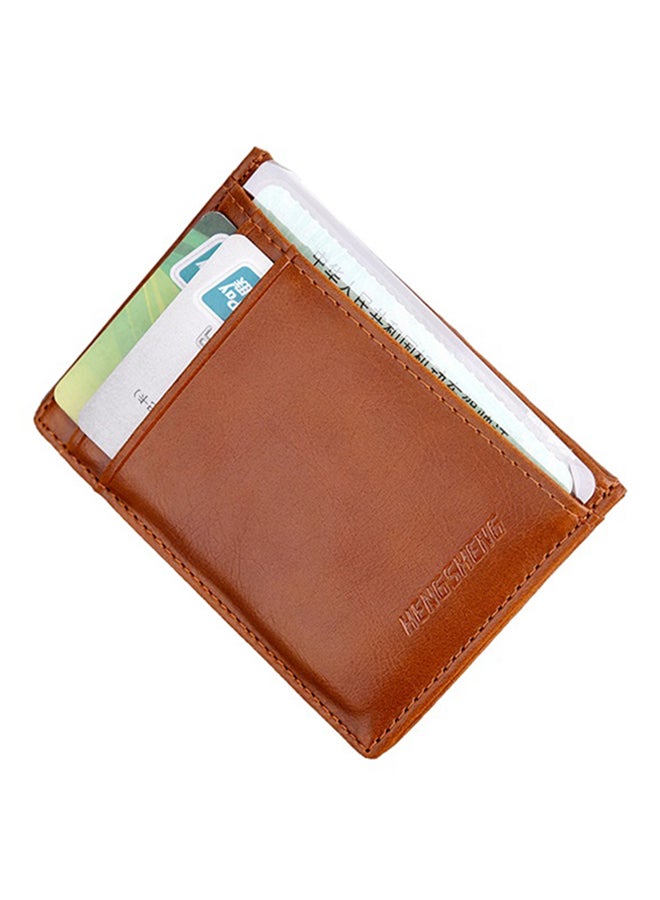 HENGSHENG Sleek Synthetic Leather Card Case Coffee Brown - Image 1