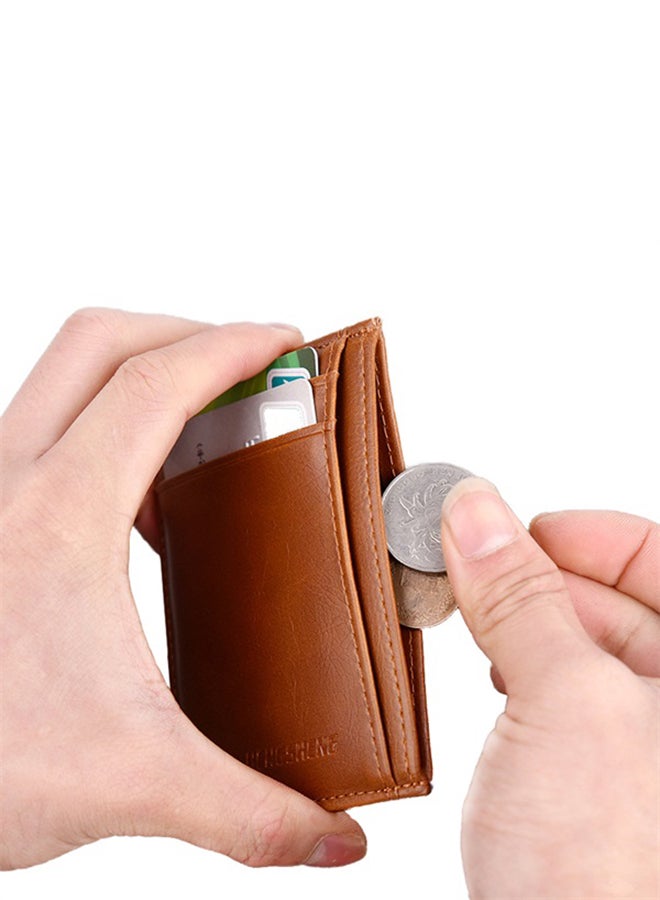 HENGSHENG Sleek Synthetic Leather Card Case Coffee Brown - Image 2