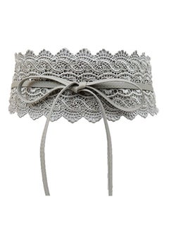 Self Knot Tie Up Cinch Waist Belt Grey