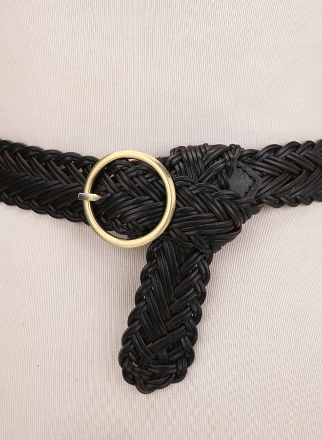 Vintage Braid Weave Belt Black