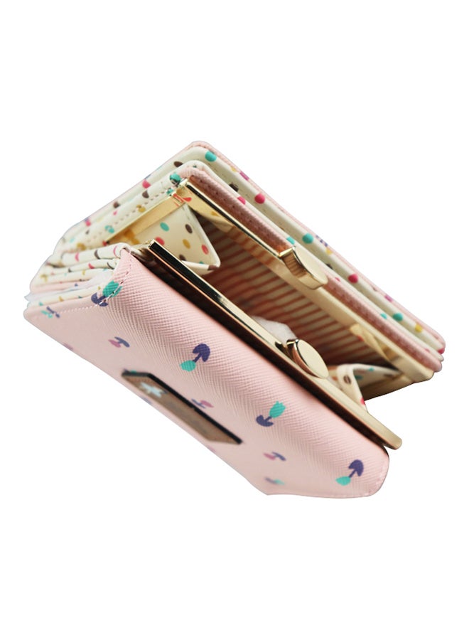 Generic Trifold PU Leather Wallet Pink/Cream  - Image 3