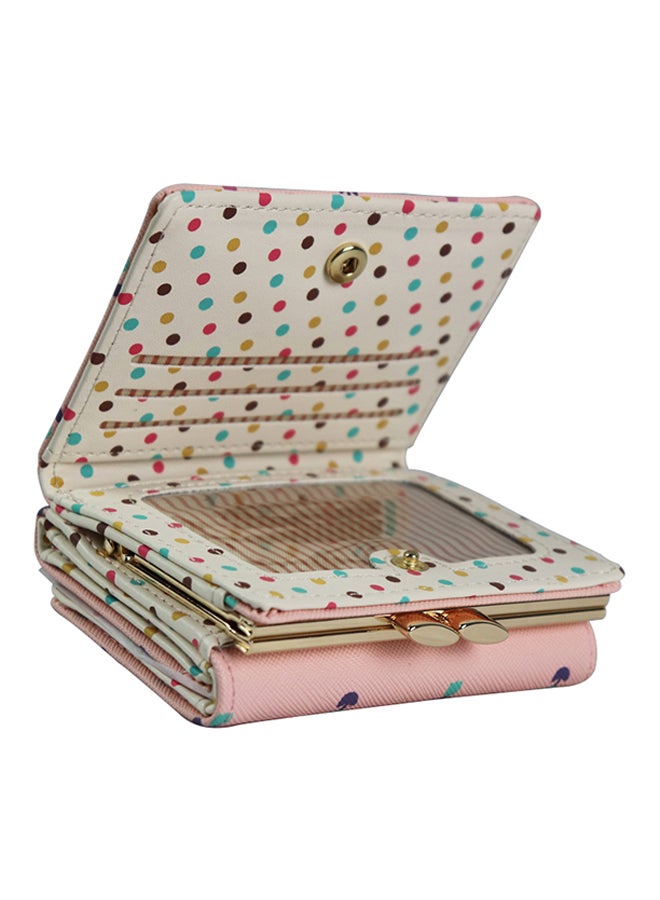 Generic Trifold PU Leather Wallet Pink/Cream  - Image 4