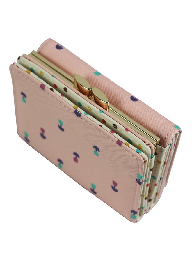 Generic Trifold PU Leather Wallet Pink/Cream  - Image 5