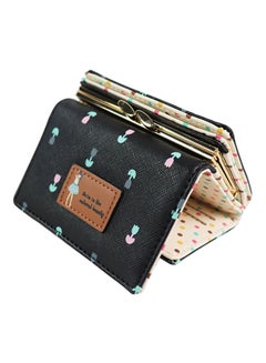Generic Trifold PU Leather Wallet Black/Cream  - Image 2