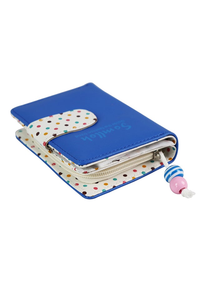 Somlloh PU Leather Zip Closure Wallet Blue  - Image 4