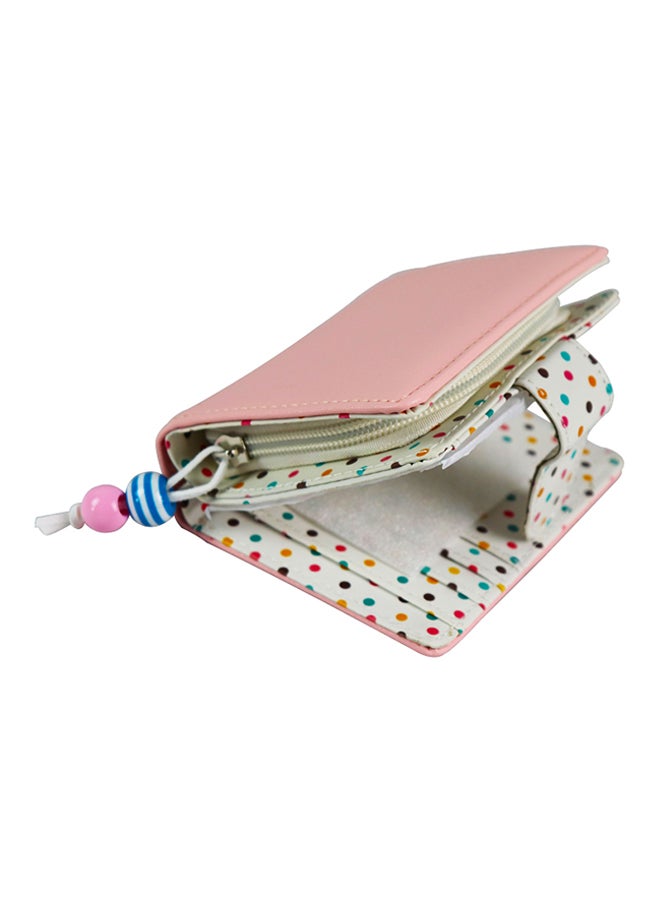 Somlloh - PU Leather Zip Closure Wallet Pink - Image 1