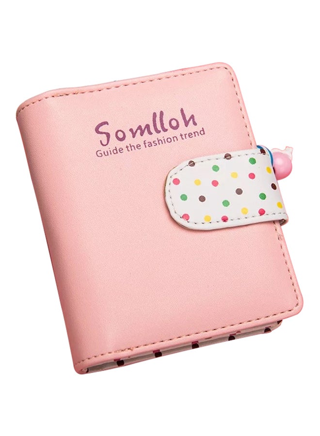Somlloh - PU Leather Zip Closure Wallet Pink - Image 1
