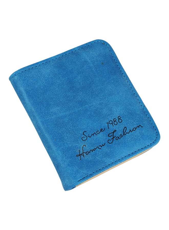 Vintage Matte Short Bifold Wallet Blue - Image 1