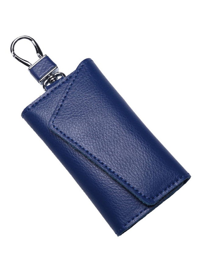 Leather Car Key Holder Blue