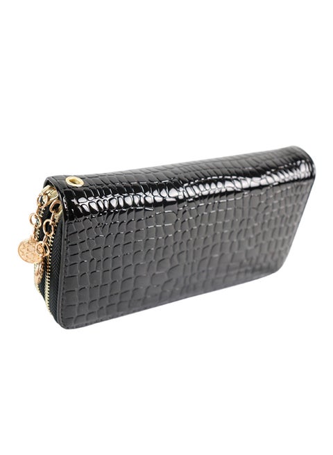 Double Zipper Wallet Black