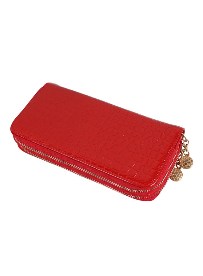 Double Zipper Wallet Red  - Image 1