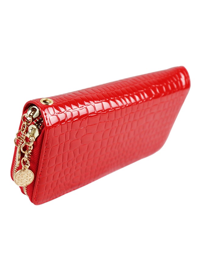 Double Zipper Wallet Red  - Image 2