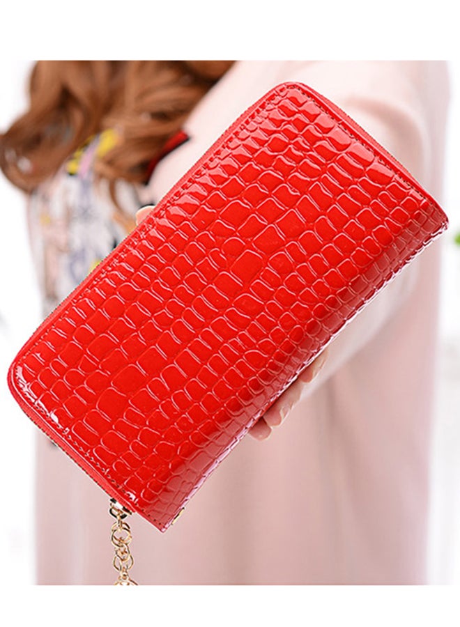 Double Zipper Wallet Red  - Image 3