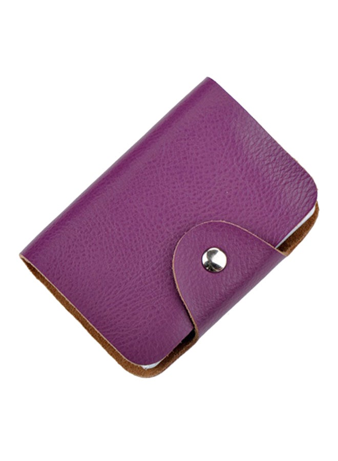 Business Card Holder Synthetic Leather Card Case With 26 Card Slots Purple  - Image 1