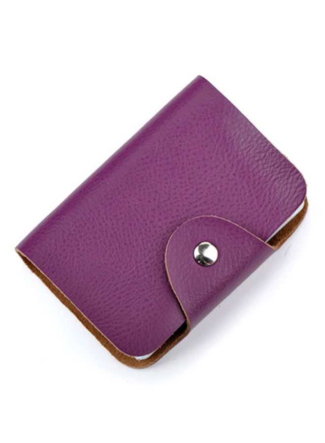 Business Card Holder Synthetic Leather Card Case With 26 Card Slots Purple  - Image 2