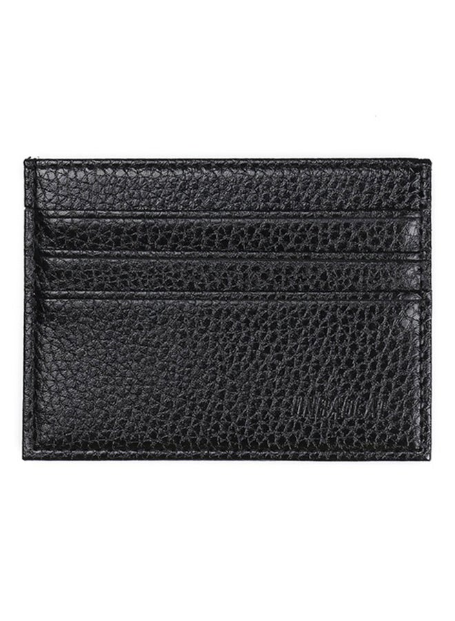 JINBAOLAI Simple Soft Leather Card Case With 6 Card Slots Black - Image 1