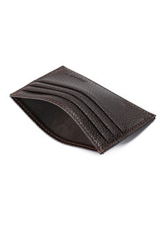 JINBAOLAI Simple Soft Leather Card Case With 6 Card Slots Brown  - Image 3