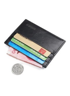 JINBAOLAI Simple Soft Leather Card Case With 6 Card Slots Black  - Image 4
