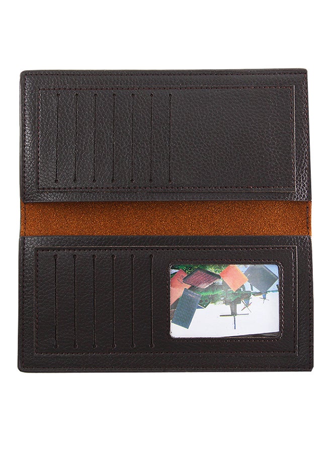 Men-bense - Long Leather Business Wallet Dark Brown - Image 1