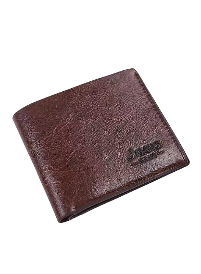 Short Bifold Synthetic Leather Wallet With Credit Card Holder Dark Brown - v1530182240/N15477447A_1