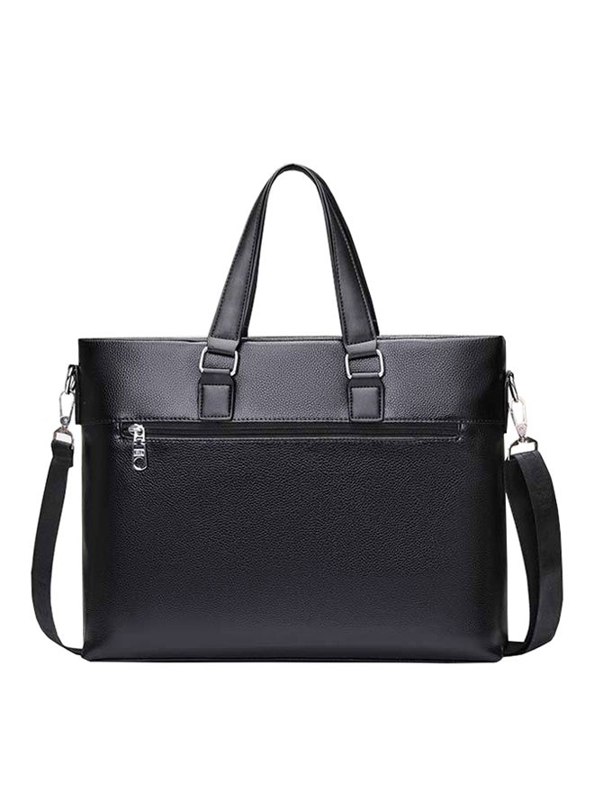 Casual Leather Business Briefcase With Small Key Bag Black  - Image 2