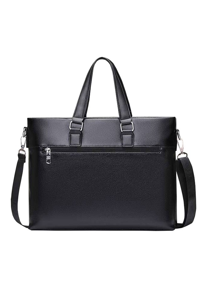 Casual Leather Business Briefcase With Small Key Bag Black  - Image 5