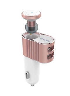 Awei In-Ear Bluetooth Earphone With Car Charger Rose Gold 