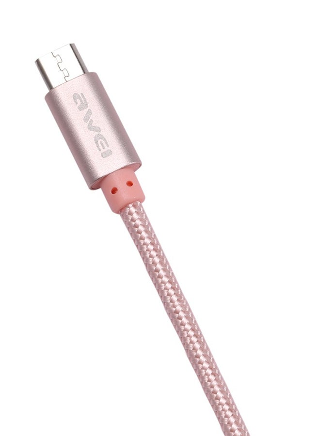 Awei Micro USB Data Sync And Charging Cable Rose Gold - Image 2