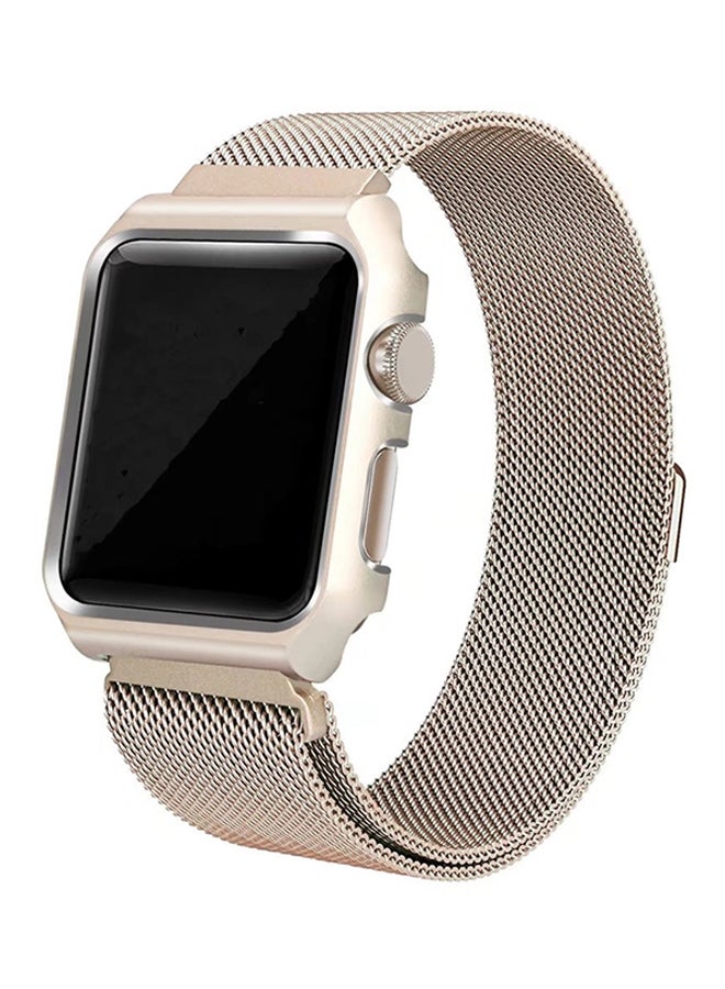 Replacement Band For Apple Watch Series 3/2/1 42mm Gold - Image 2