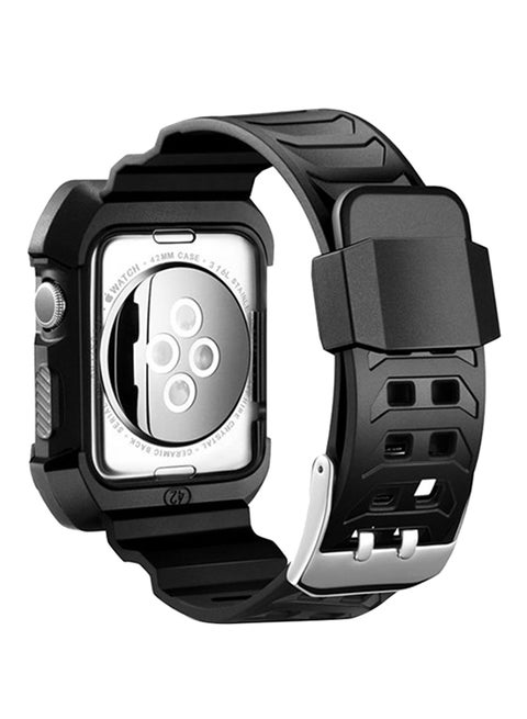Replacement Rugged Armor Case With Band For Apple Watch Series 1/2/3 38 mm Black