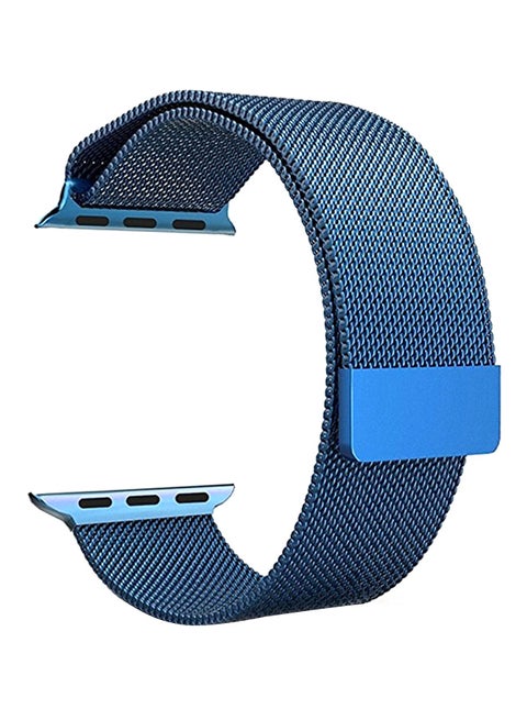 Stainless Steel Replacement Band For Apple Watch 3/2/1 42mm Blue
