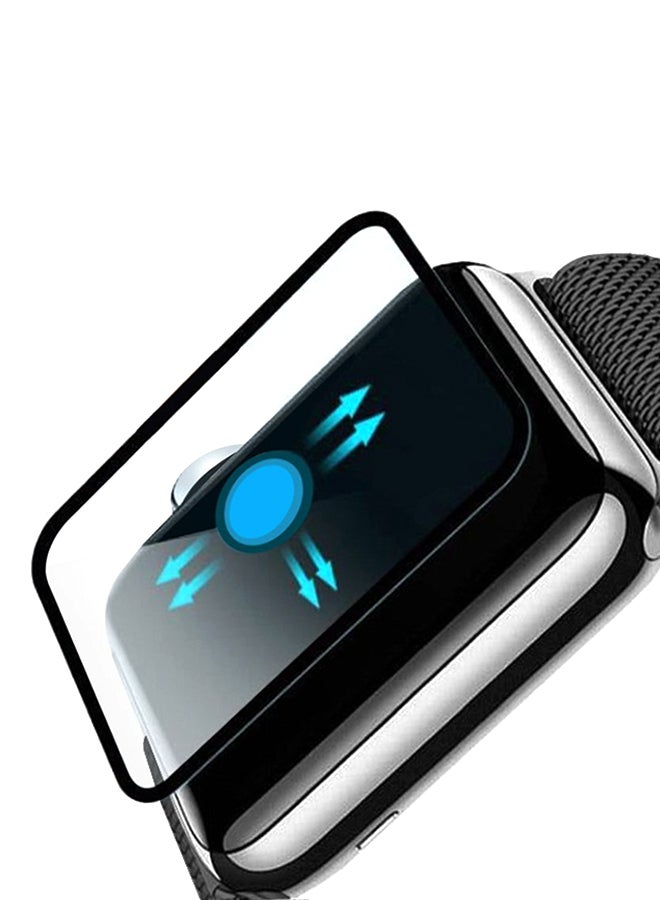 لاصقة حماية للشاشة من الزجاج المقوى لساعة أبل سلسلة 3/2/1 38 مم شفاف/ أسود - Image 1