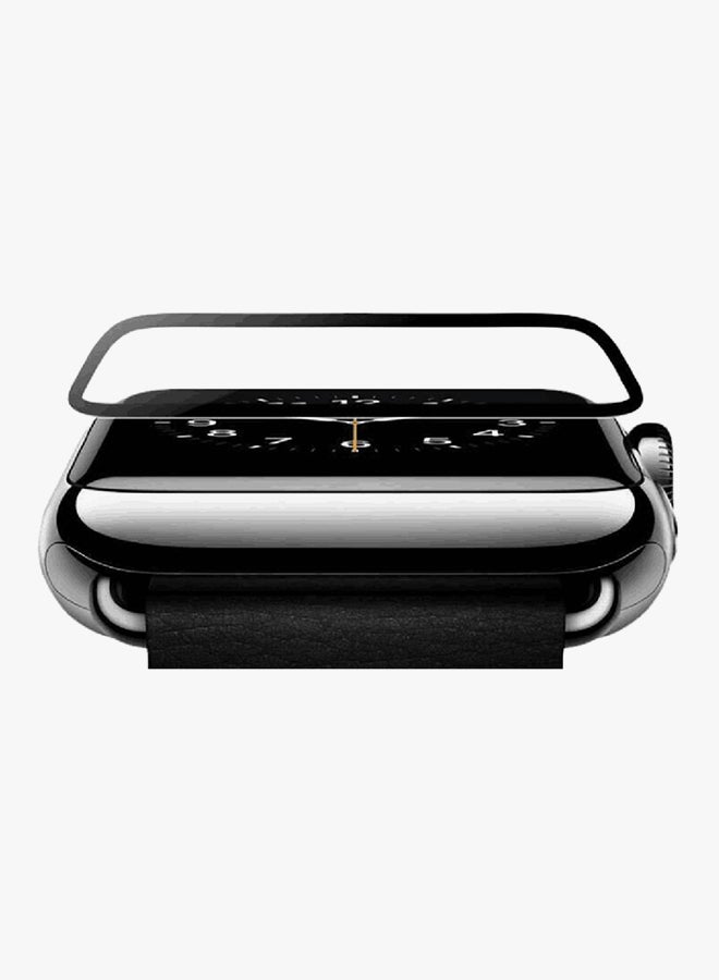 لاصقة حماية للشاشة من الزجاج المقوى لساعة أبل سلسلة 3/2/1 38 مم شفاف/ أسود - Image 2