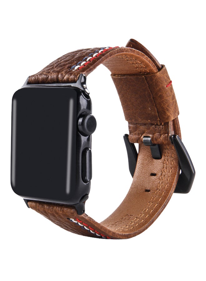Replacement Band For Apple Watch Series 3/2/1 Brown - Image 2