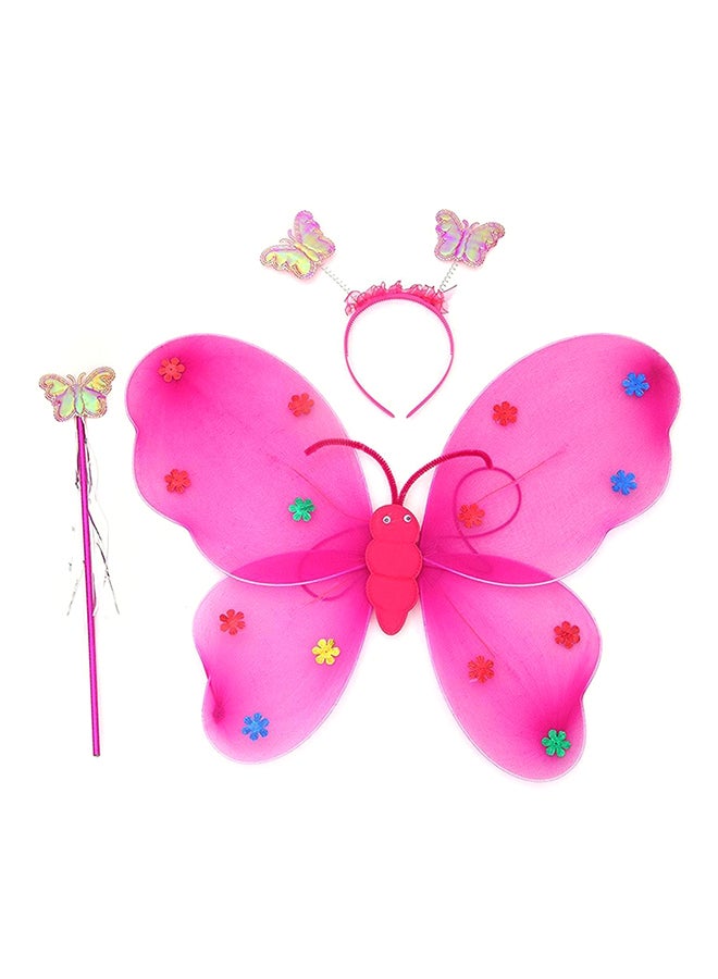 أو إي إم طقم زي ربطة رأس جناح الفراشة السحري مكون من 3 قطع