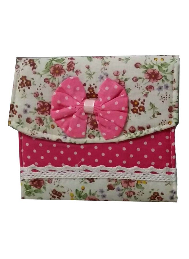 Generic Flora Print Bow Towel Organizer Pink/White 