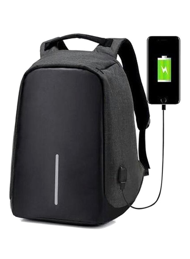 Anti Theft Laptop Backpack With USB Charger Port Black - Image 2