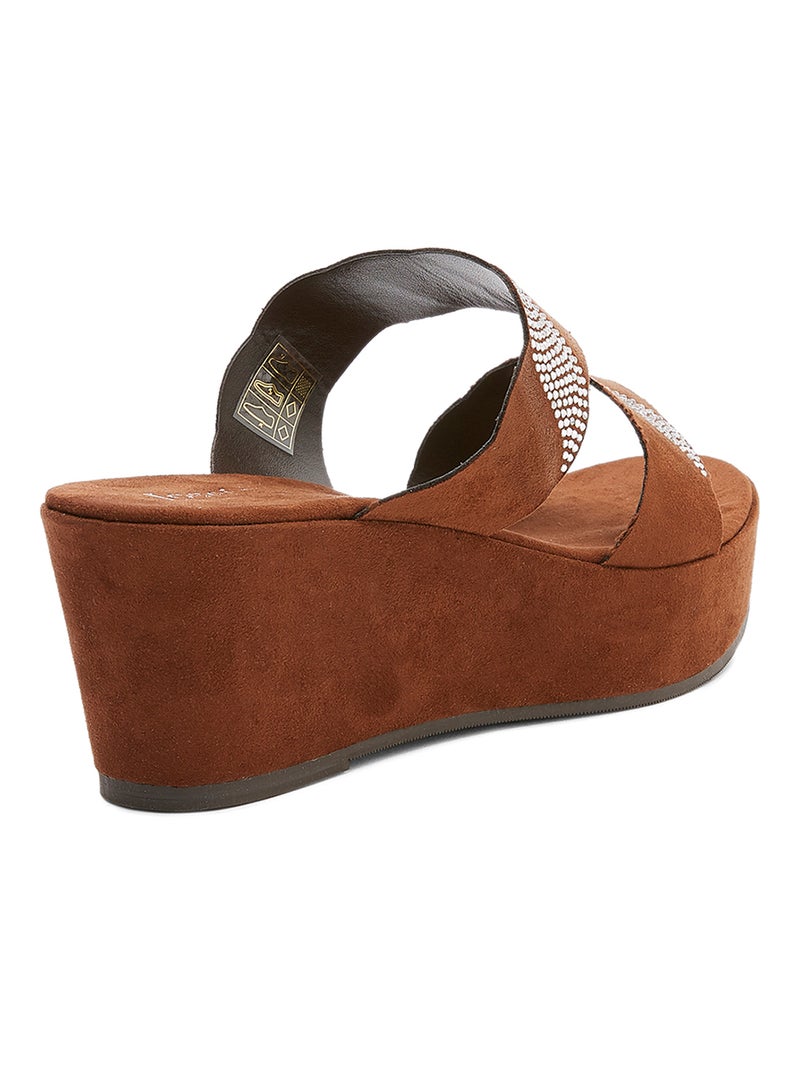 Josef Seibel - Formal Wedge Sandals Brown - Image 1